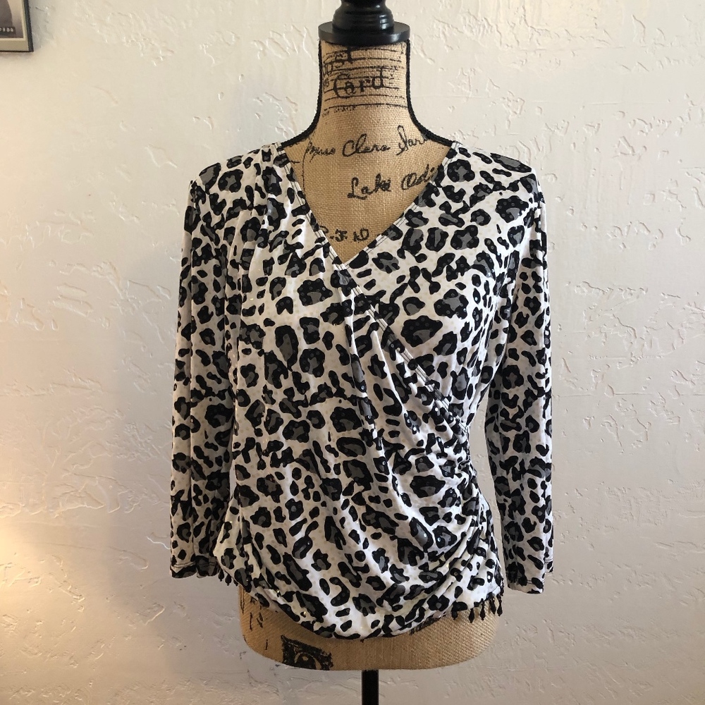 Collection Dressbarn animal print blouse, size L